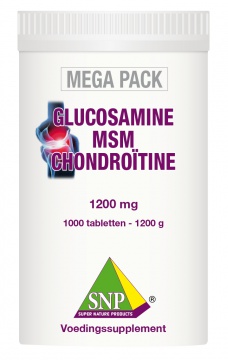 Glucosamine MSM Chondroitine 1200 mg  1000 tabletten MEGA PACK