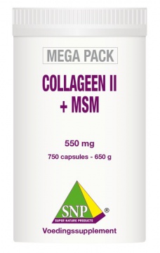 Collageen II + MSM - 550 mg          - 750 capsules  MEGA PACK